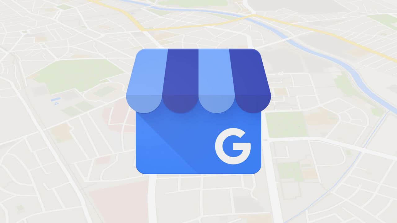 google my business icon on a map background